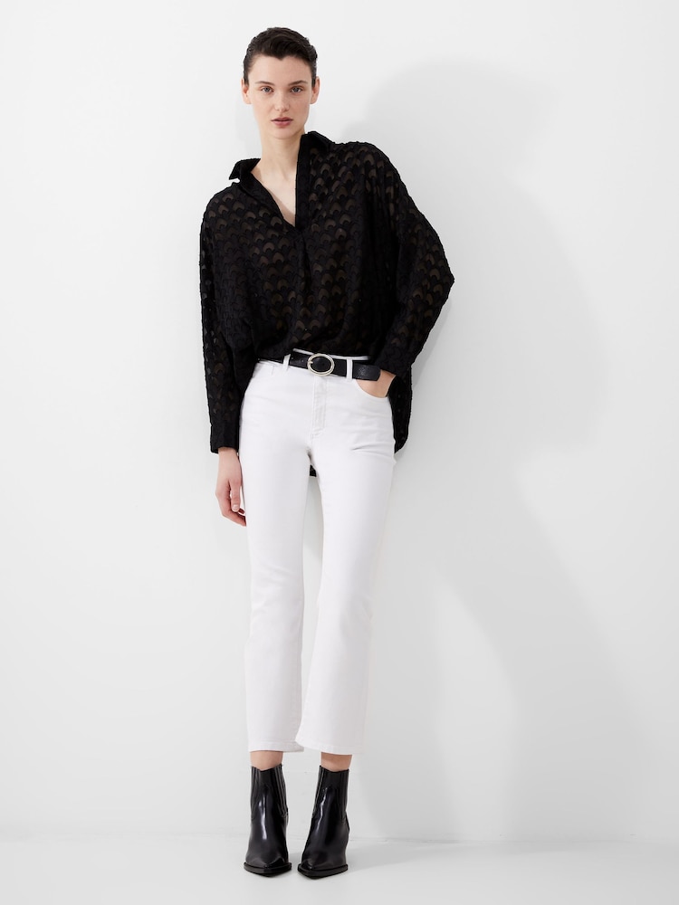 French Connection White Stretch Ankle Bootcut Jeans - Image 1 of 4