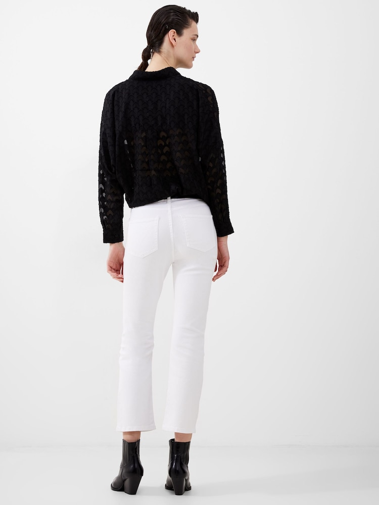 French Connection White Stretch Ankle Bootcut Jeans - Image 2 of 4