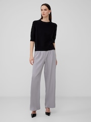 French Connection Black 100% Cotton Short Sleeve Lily Mozart Jumper - Image 3 of 4
