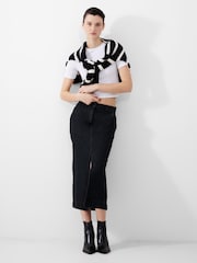 French Connection Blue 100% Cotton Denver Midaxi Skirt - Image 1 of 4