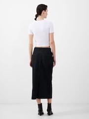 French Connection Blue 100% Cotton Denver Midaxi Skirt - Image 2 of 4