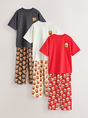 All Over Snacks Short Sleeve Jogger Pyjamas 3 Pack (3-16yrs) - Image 5 of 11