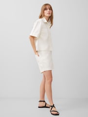 French Connection Cream 100% Cotton Finley Denim Short Sleeve Shirt - Image 1 of 4