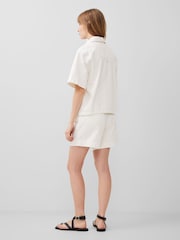 French Connection Cream 100% Cotton Finley Denim Short Sleeve Shirt - Image 2 of 4