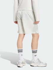 adidas Originals White Tech Trefoil Essentials Polyester Shorts - Image 2 of 7