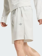 adidas Originals White Tech Trefoil Essentials Polyester Shorts - Image 4 of 7