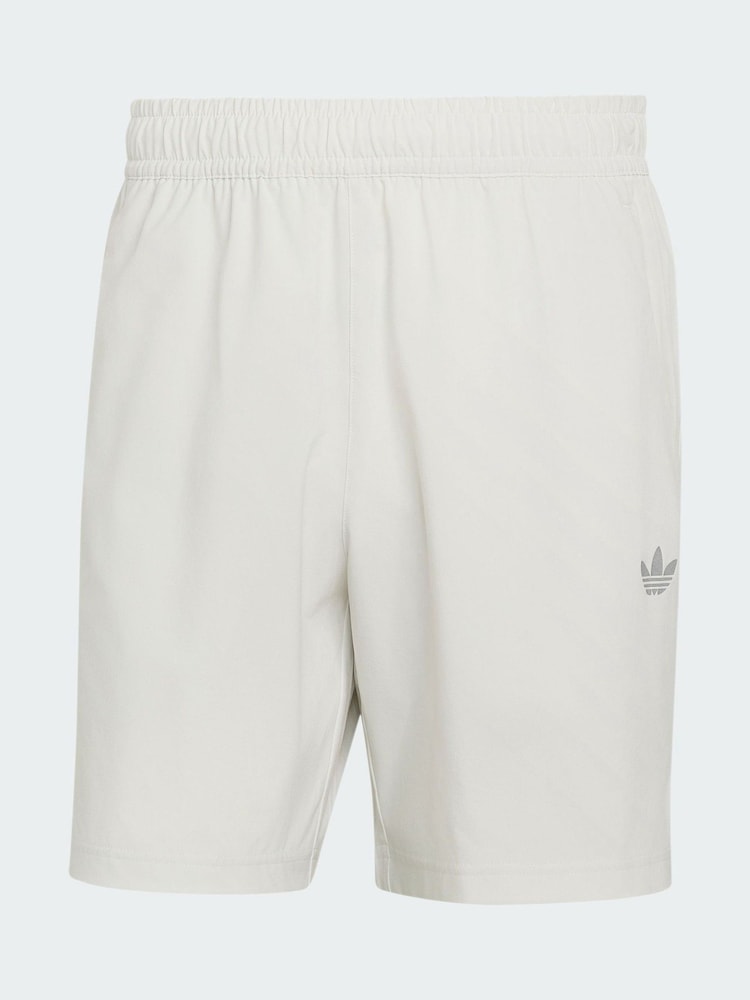 adidas Originals White Tech Trefoil Essentials Polyester Shorts - Image 7 of 7 adidas Originals White Tech Trefoil Essentials Polyester Shorts - Image 7 of 7