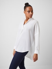 French Connection White Rhodes Recycled Crepe Popover Blouse - Image 3 of 4