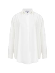 French Connection White Rhodes Recycled Crepe Popover Blouse - Image 4 of 4
