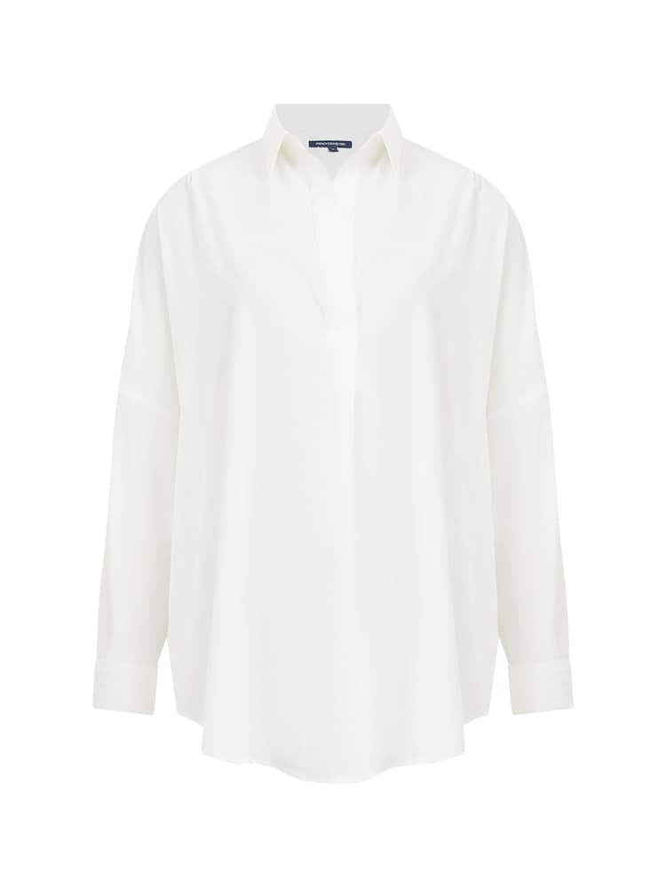 French Connection White Rhodes Recycled Crepe Popover Blouse - Image 4 of 4