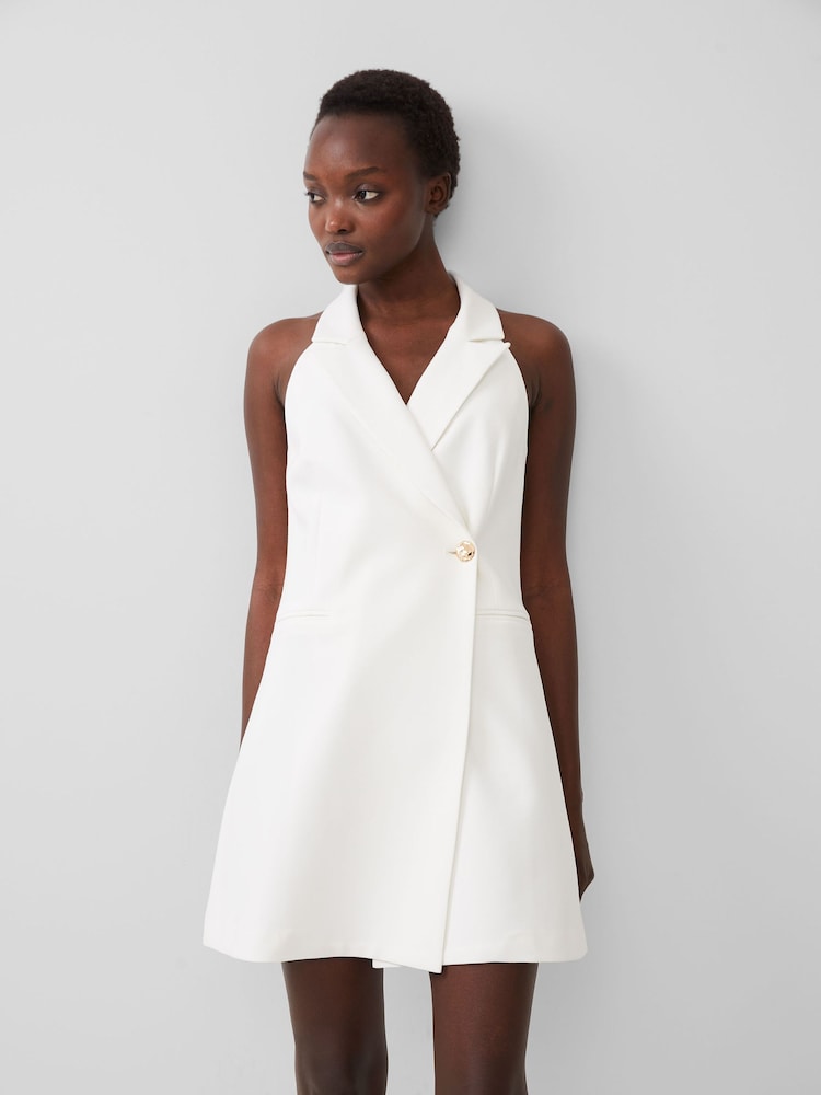 French Connection White Whisper Halter Blazer Dress - Image 1 of 4