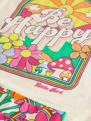 Little Bird by Jools Oliver Pink Happy 100% Cotton T-Shirt and Leggings Set - Image 12 of 13