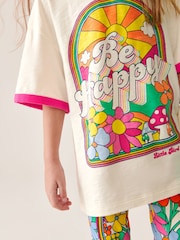 Little Bird by Jools Oliver Pink Happy 100% Cotton T-Shirt and Leggings Set - Image 6 of 13