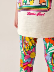 Little Bird by Jools Oliver Pink Happy 100% Cotton T-Shirt and Leggings Set - Image 7 of 13