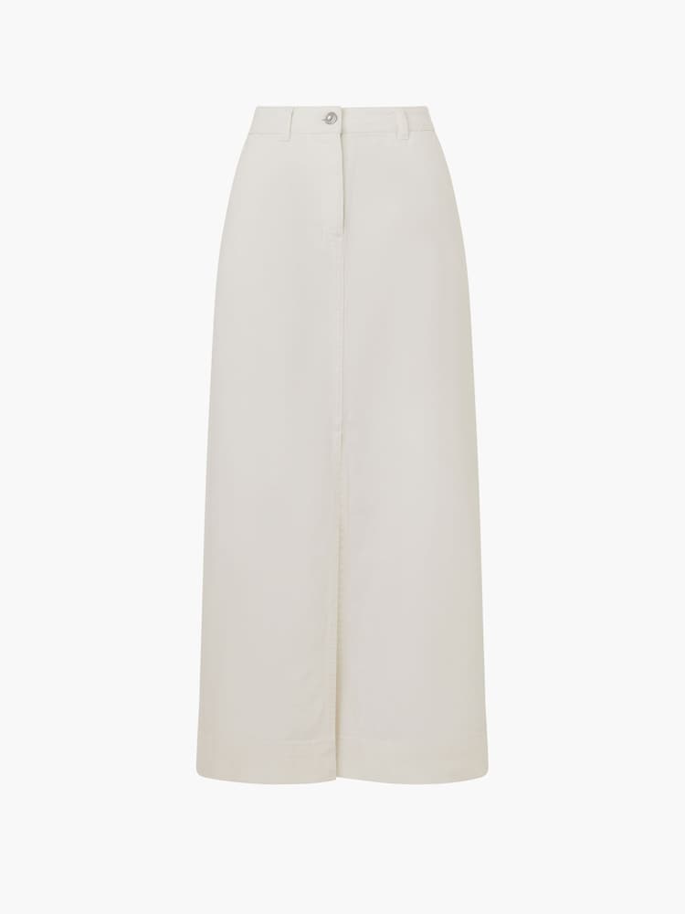 French Connection Cream 100% Cotton Denver Midaxi Skirt - Image 4 of 4