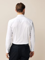 White Slim Fit Four Way Stretch Shirt - Image 4 of 7
