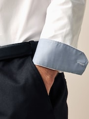 White Slim Fit Four Way Stretch Shirt - Image 5 of 7