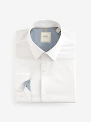 White Slim Fit Four Way Stretch Shirt - Image 6 of 7