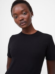 أسود - French Connection Cotton Rallie Crew T-Shirt - صورة 3 من 4