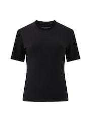 أسود - French Connection Cotton Rallie Crew T-Shirt - صورة 4 من 4