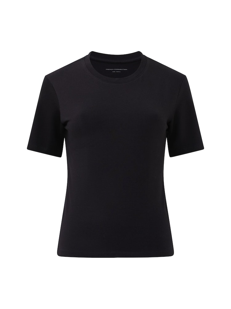 أسود - French Connection Cotton Rallie Crew T-Shirt - صورة 4 من 4