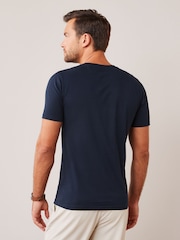 Bleu marine - Slim Fit (Slim Fit) - T-shirt Essential Col rond en coton - Image 3 de 6