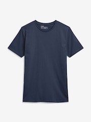 Bleu marine - Slim Fit (Slim Fit) - T-shirt Essential Col rond en coton - Image 5 de 6