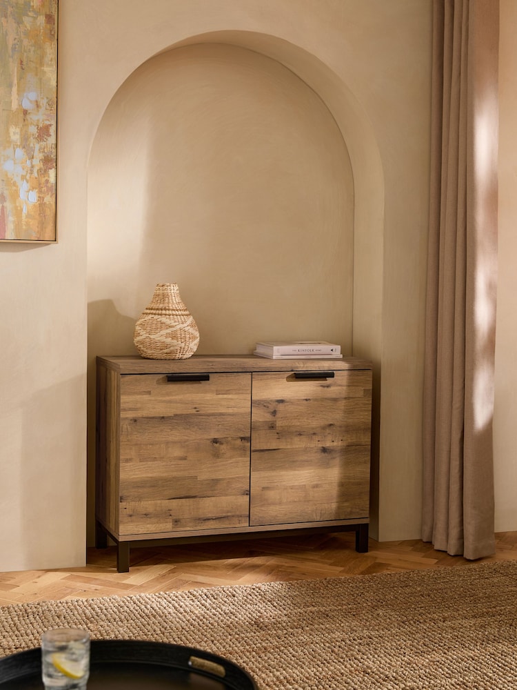 Dark Bronx Oak Effect Small Sideboard - Image 1 of 11
