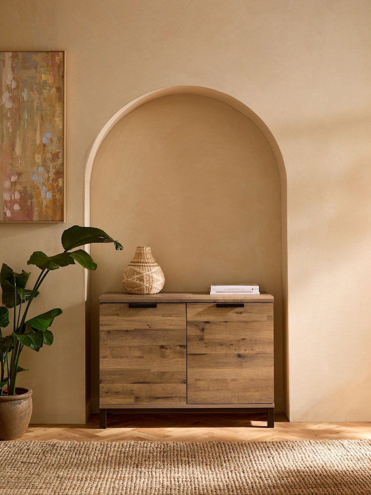 Dark Bronx Oak Effect Small Sideboard - Image 2 of 11
