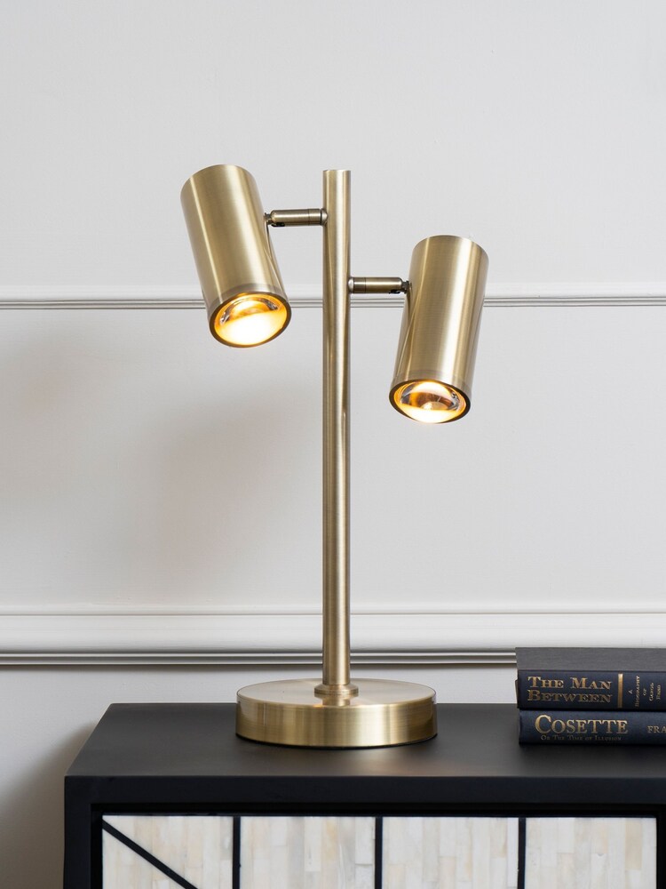 Libra Interiors Bronze Stukeley Double Light Desk Lamp - Image 1 of 4