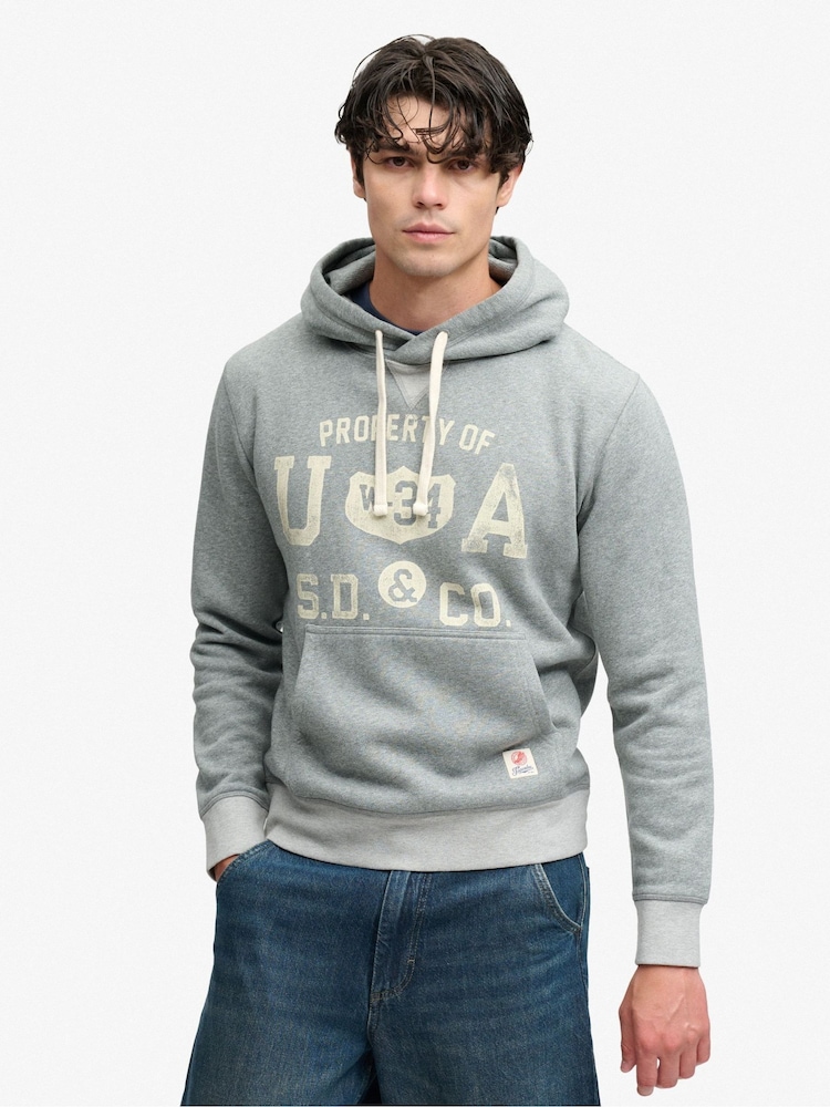 Grå - Superdry Athletic Essentials-hettegenser - Bilde 1 av 4