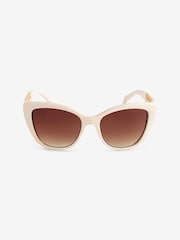 Cream Chain Detail Cat Eye Sunglasses - Image 4 of 6