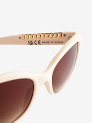 Cream Chain Detail Cat Eye Sunglasses - Image 6 of 6