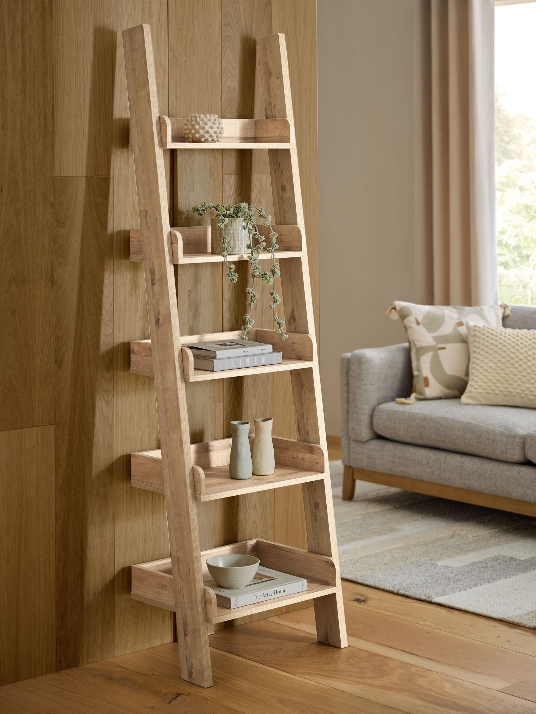 Buy Light Bronx Oak Effect Ladder Shelf from the Next UK online shop