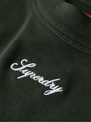 Vert olive - Haut ajusté Superdry côtelé à manches longues - Image 6 de 6
