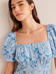 Boden Blue Ruched Bodice Midi Dress - Image 4 of 6