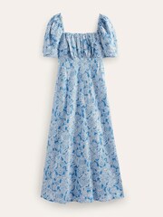 Boden Blue Ruched Bodice Midi Dress - Image 6 of 6