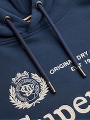 Superdry Blue Luxe Casual Embroidered Relaxed Hoodie - Image 7 of 7