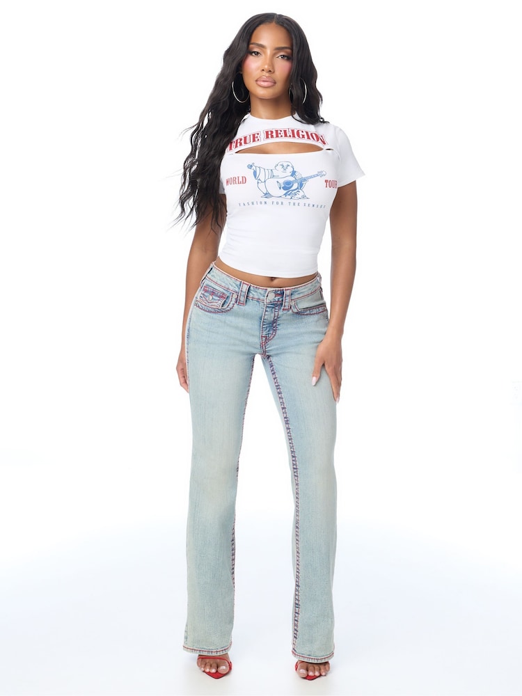 True Religion Black Buddha Ruched Cut Out Top - Image 2 of 4 True Religion Black Buddha Ruched Cut Out Top - Image 2 of 4