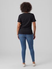 VERO MODA Blue Maternity Over The Bump Stretch Comfort Skinny Jeans - Image 2 of 7
