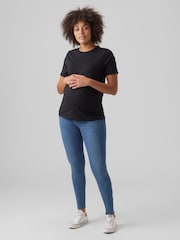 VERO MODA Blue Maternity Over The Bump Stretch Comfort Skinny Jeans - Image 3 of 7