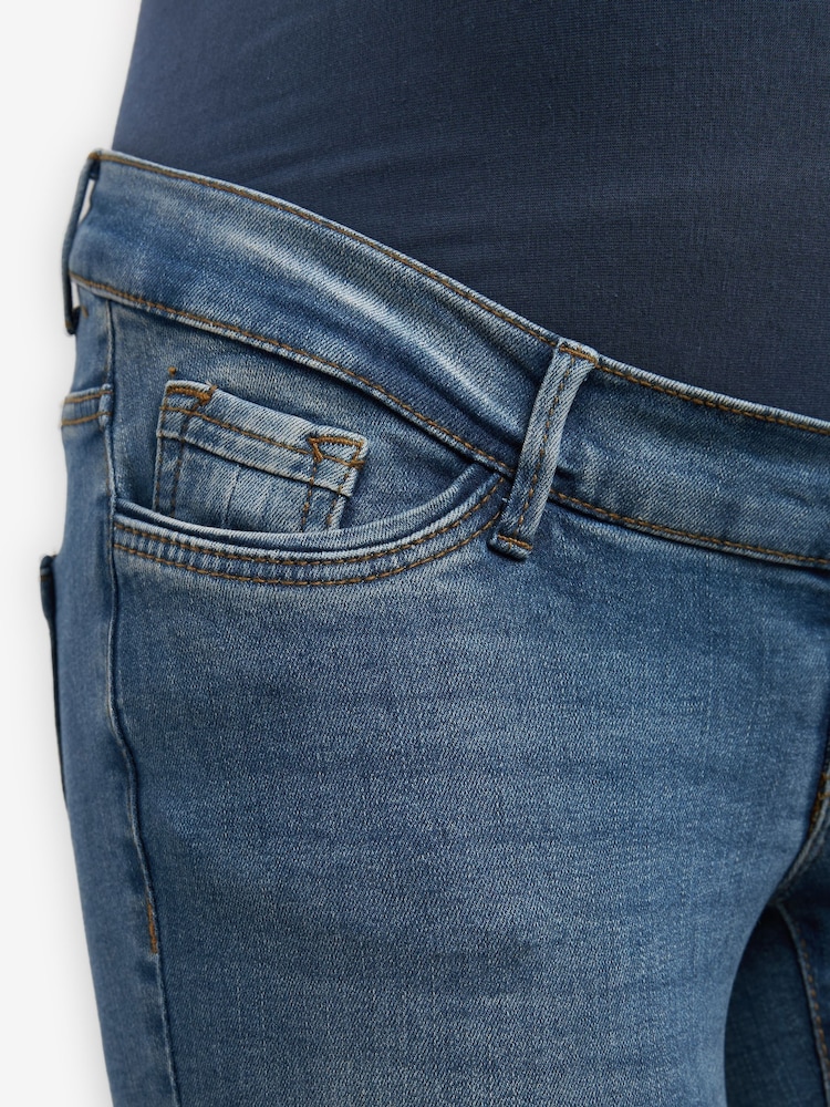VERO MODA Blue Maternity Over The Bump Stretch Comfort Skinny Jeans - Image 5 of 7