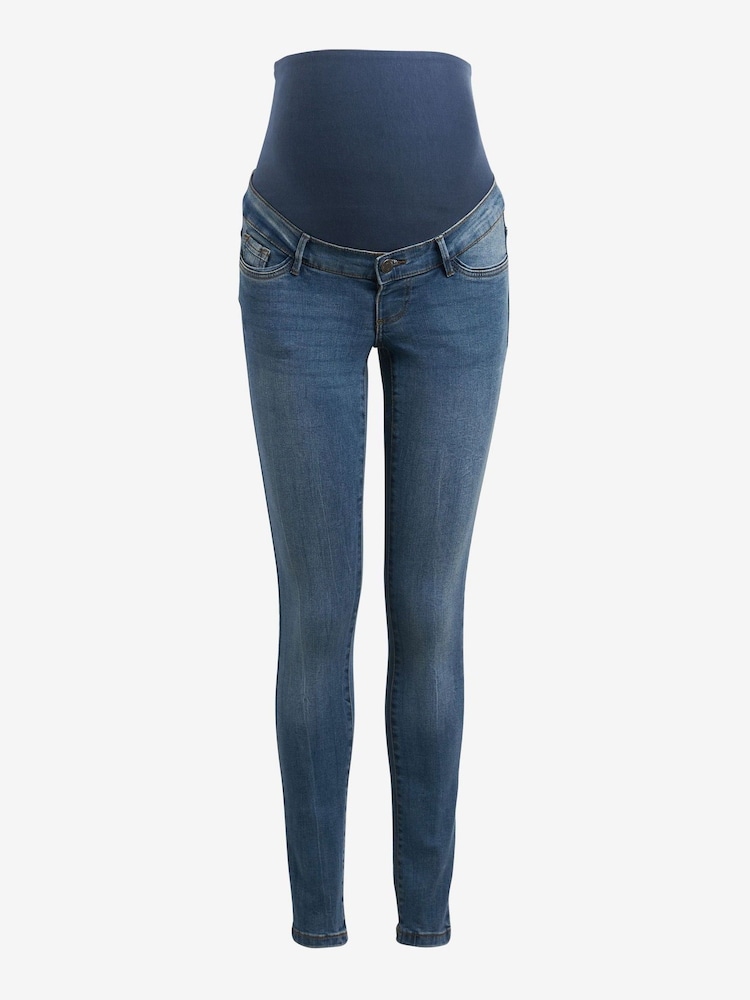 VERO MODA Blue Maternity Over The Bump Stretch Comfort Skinny Jeans - Image 6 of 7