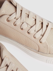 Reiss Nude Leanne Grained Leather Platform Trainers - Image 5 of 5