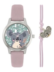 Peers Hardy Pink Tikkers x WWF - Koala Dial Watch & Koala Charm Bracelet - Image 1 of 4