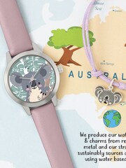 Peers Hardy Pink Tikkers x WWF - Koala Dial Watch & Koala Charm Bracelet - Image 2 of 4