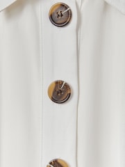 Reiss White Perla Petite Belted Wide Leg Jumpsuit - Image 6 of 7