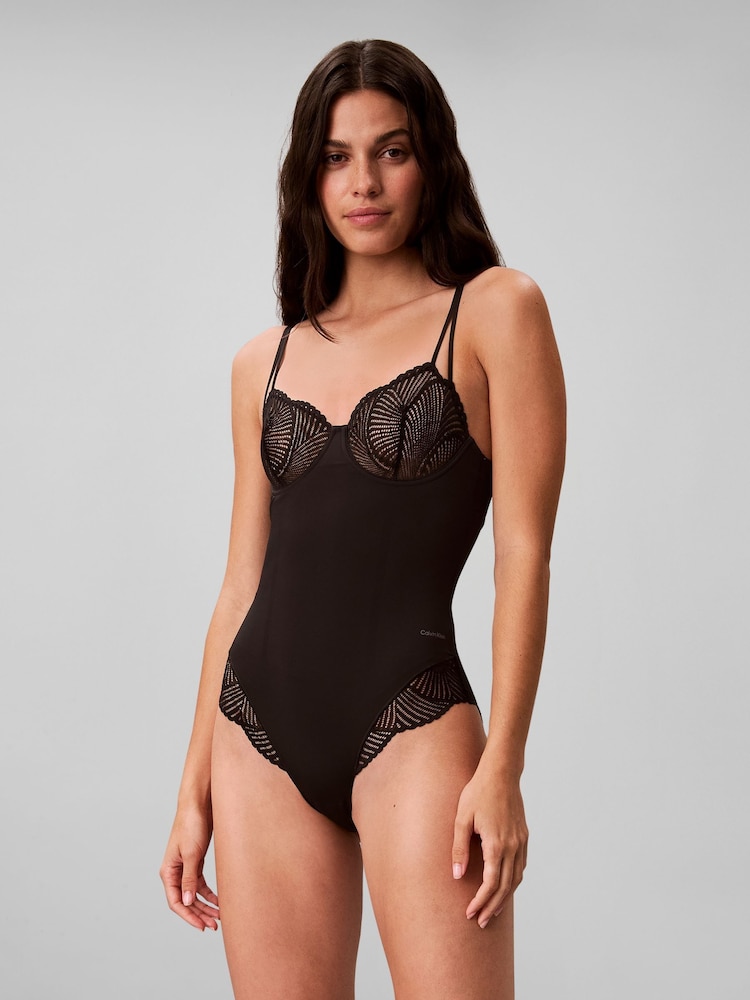 Calvin Klein Black Shapewear Perfectly Fit Lace Bodysuit - Image 1 of 6 Calvin Klein Black Shapewear Perfectly Fit Lace Bodysuit - Image 1 of 6