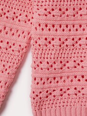 Reiss Pink Isobel 4-9 yrs Crochet Crew Neck Jumper - Image 6 of 6