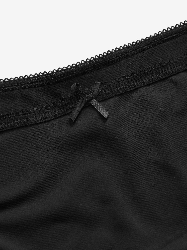 Black Short Microfibre Knickers 7 Pack - Image 4 of 4